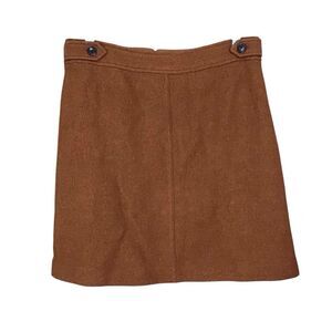 LOFT Ann Taylor Lined Wool Blend Rust Mini Skirt‎ 8T NWT